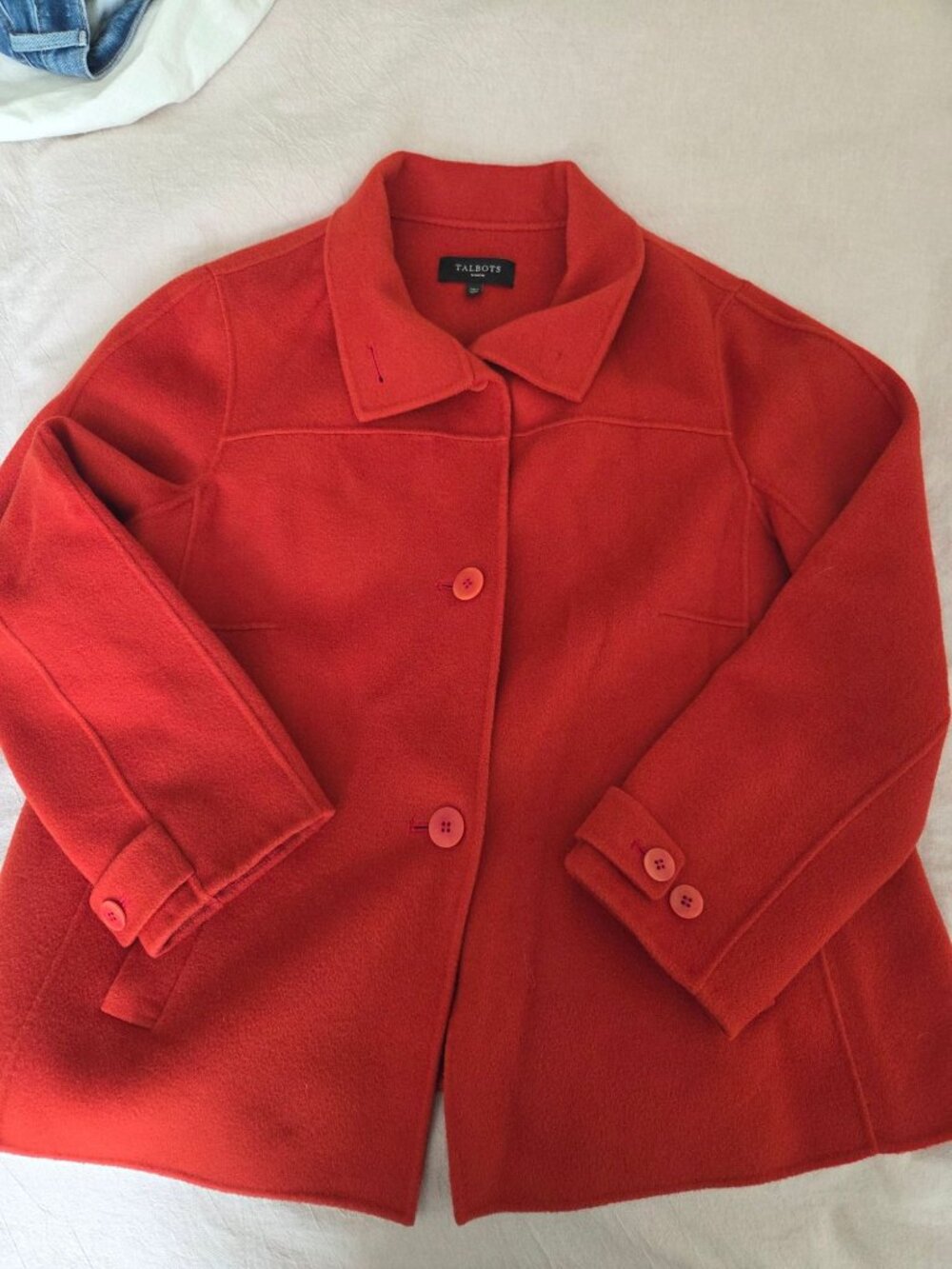 Talbots Womens Peacoat Jacket 14W Button Front Midweight button up Classic - Picture 6 of 6